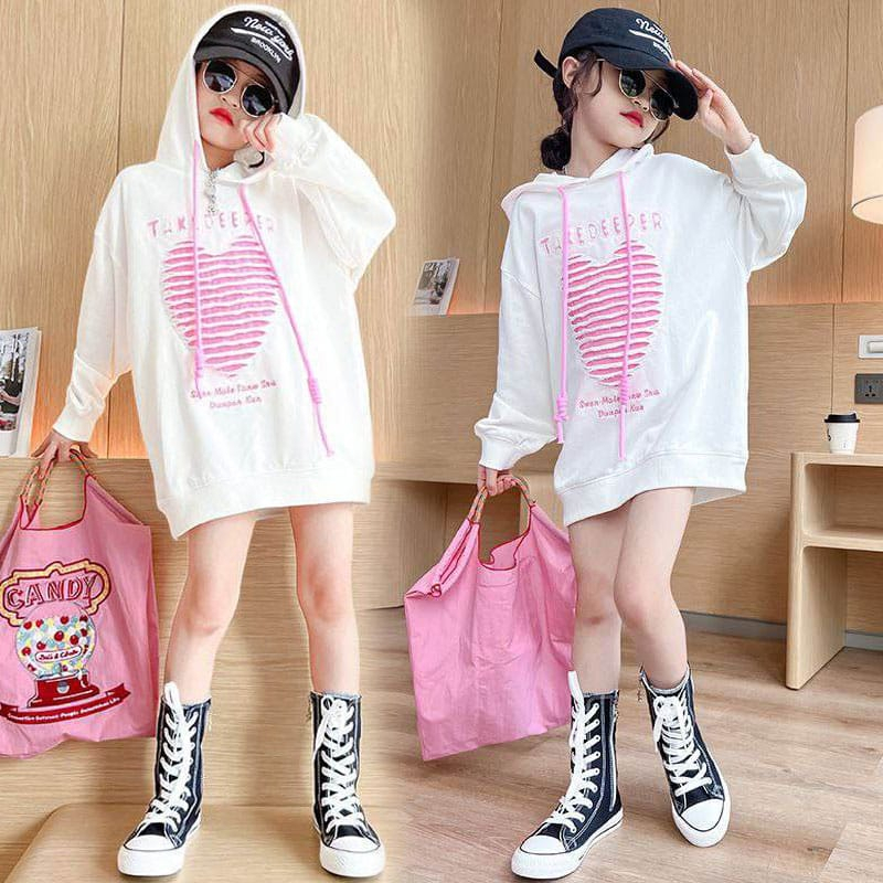 Dress Anak Perempuan Hoodie Casual Loves