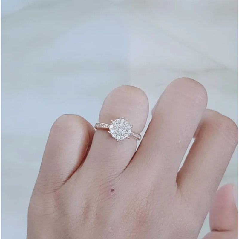 cincin corr bulat di***r mp full + mp samping / cincin perak asli silver 925 lapis emas/ cincin fashion terbaru