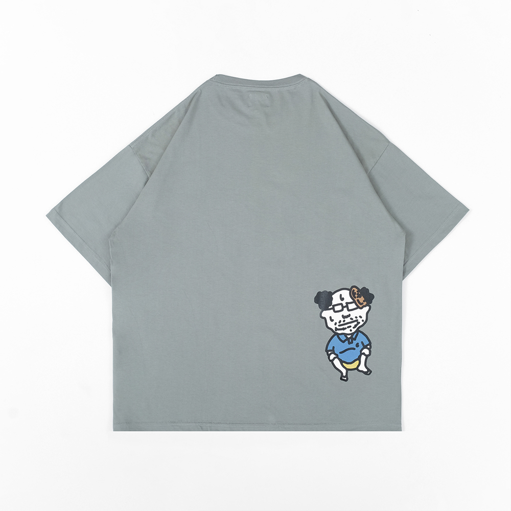 PEANUT STAIN - 3D Uncle Wai Grey Oversized Tshirt