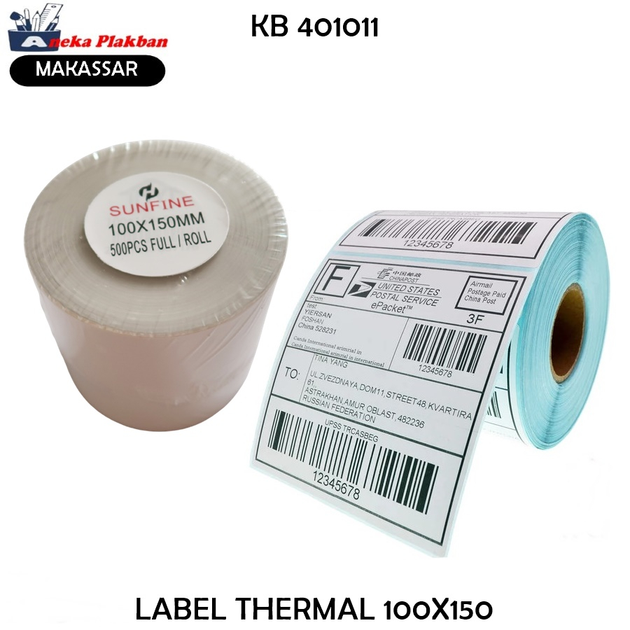 

LABEL THERMAL 100X150MM 500 PCS LABEL ONLINE