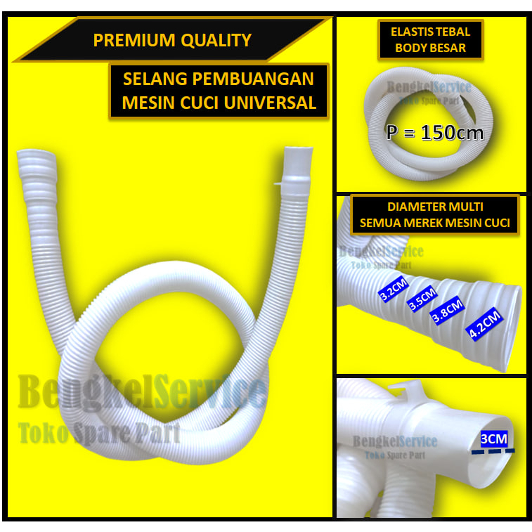Selang Mesin Cuci | Selang Pembuangan Selang Air Mesin Cuci PRM Putih