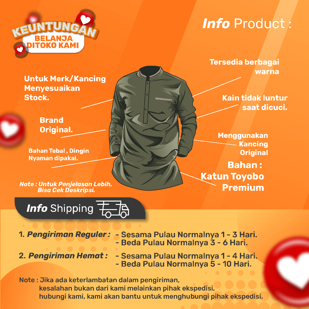 Baju Koko Kurta Dewasa Lengan Pendek Warna Army Material Catton Adem Serap Keringat