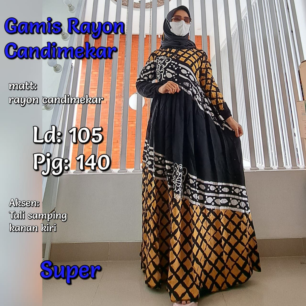 "READY STOK, SIAP KIRIM" GAMIS RAYON CANDI MEKAR #RCM SIZE " L " | MUTIARA | TWILL ORI | REALPICT
