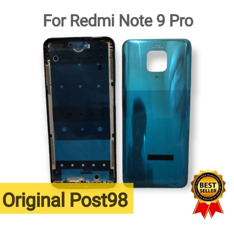 Redmi Note 9 Pro Backdoor Back Casing Kesing + Frame LCD Fullset Ori Green