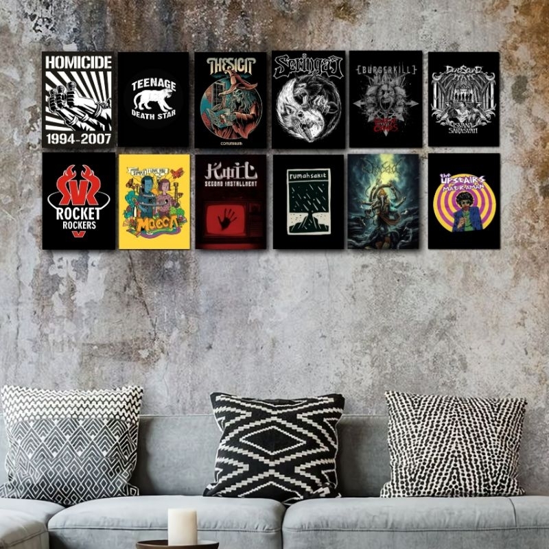 poster kayu hiasan dinding walldecor band lokal burgerkill seringai the sigit