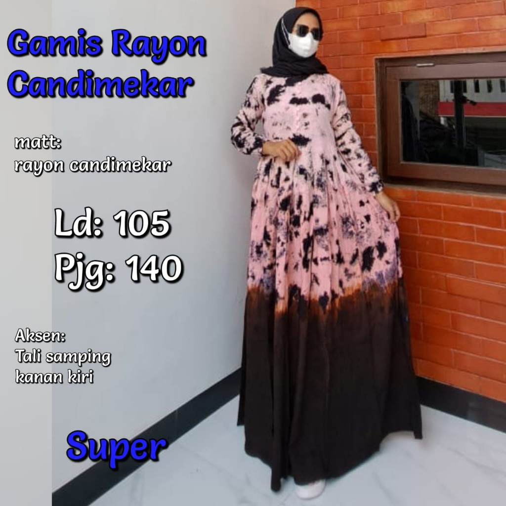 "READY STOK, SIAP KIRIM" GAMIS RAYON CANDI MEKAR #RCM SIZE " L " | MUTIARA | TWILL ORI | REALPICT