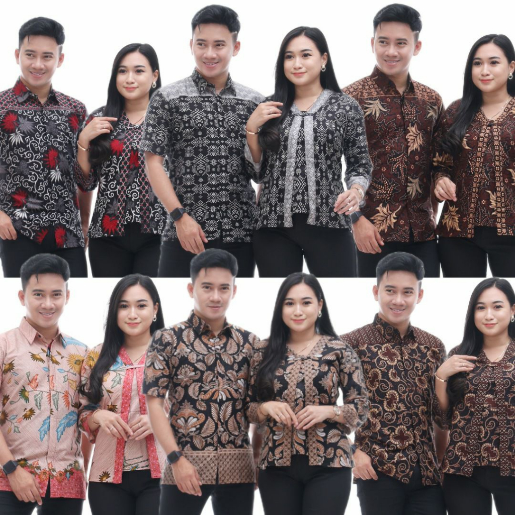 ( PROMO COD / BISA PISAH ) Maura Couple - Sania Ruffle Batik Couple - M L XL XXL