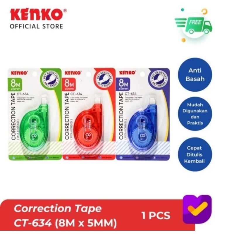 

Kenko Correction Tape Koreksi Pita Penghapus Pulpen CT-634 8m x 5mm