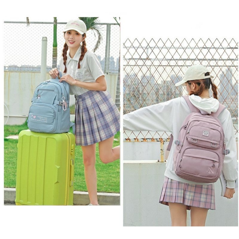 Ransel Sekolah Siswa Menengah Pertama Untuk Anak Perempuan  Tas Bahu Tas Kawaii Wanita Ransel Travel Kapasitas Besar Tas Kasual