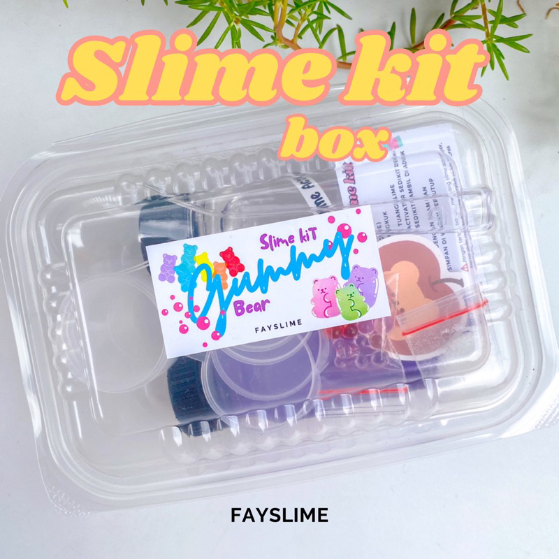 Slime kit clear box free charm | slime kit murah | SLIME KIT ANTI GAGAL