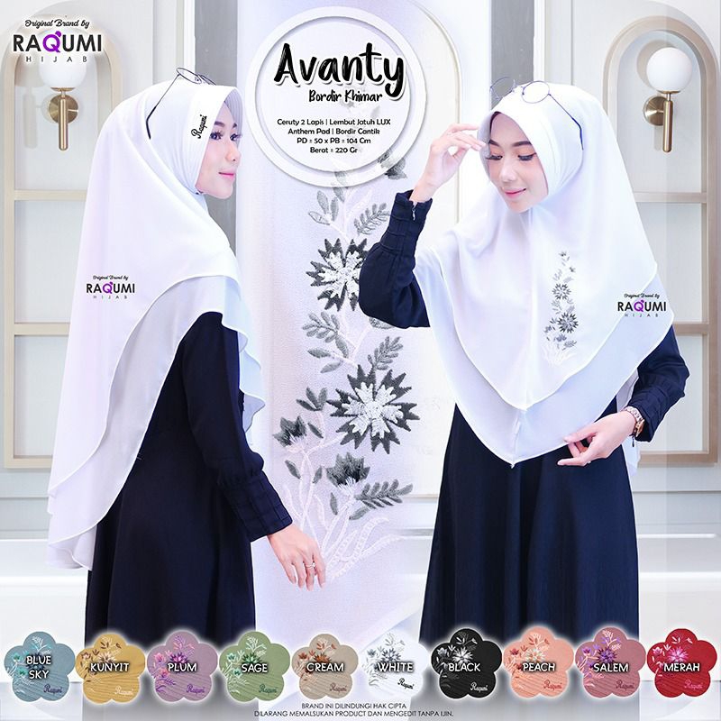 Alfath - Avanty Bordir Khimar by Raqumi✔️