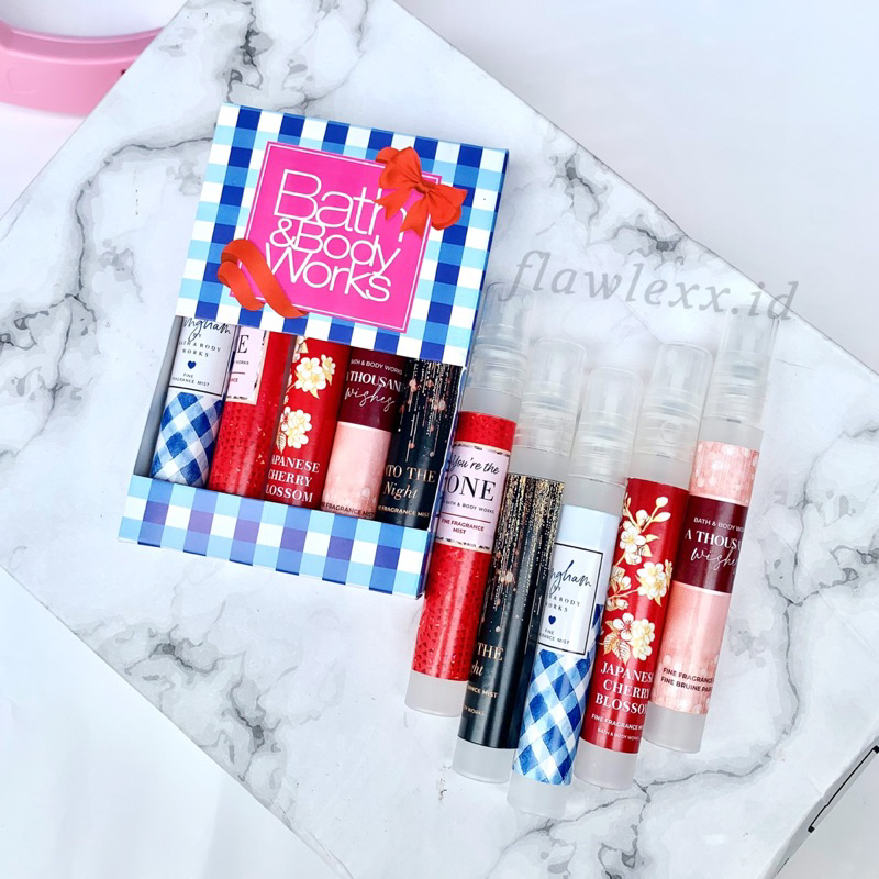 (ISI 5) BBW BATH &amp; BODY WORKS GIFT SET PARFUM (1box isi 5 x 10ml) - BodyMist Parfum Body Mist Travel Size