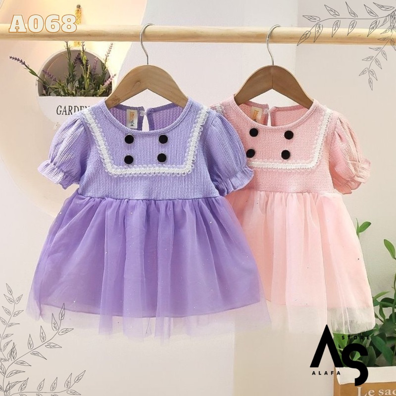 Dress anak perempuan Import lengan pendek A068