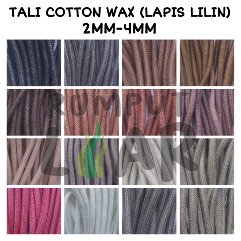 Tali Korea 2mm 2.5mm 3mm 4mm Cotton 2,5mm Lilin Waxed Gelang Wax Kalung Sepatu