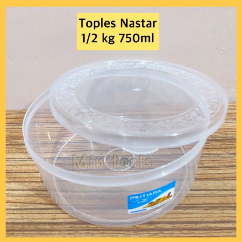 Toples Nastar 1/2 kg 750ml / Toples Nastar Plastik / Toples Kue Kering Nastar