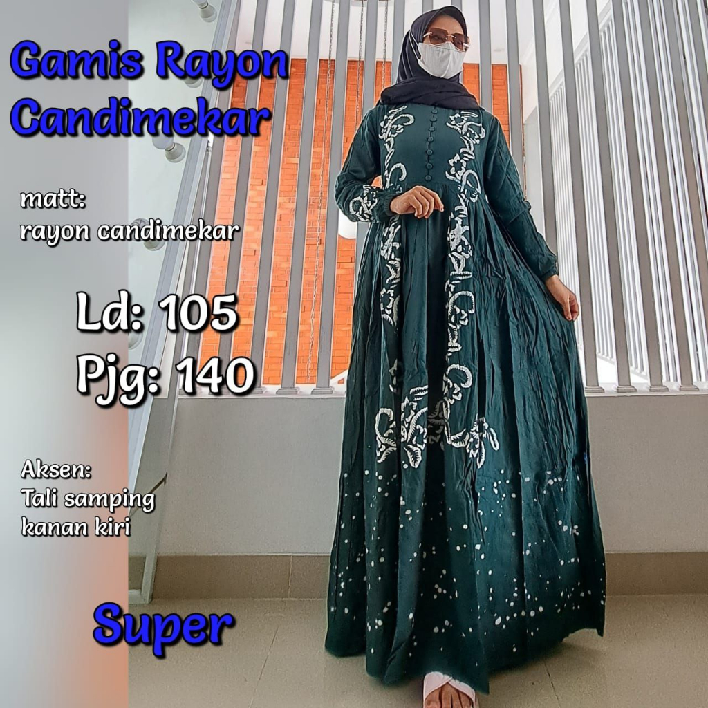 "READY STOK, SIAP KIRIM" GAMIS RAYON CANDI MEKAR #RCM SIZE " L " | MUTIARA | TWILL ORI | REALPICT