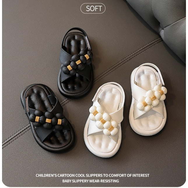 Sandal Anak Perempuan Import 3 BUNGA IMPORT NYAMAN EMPUK