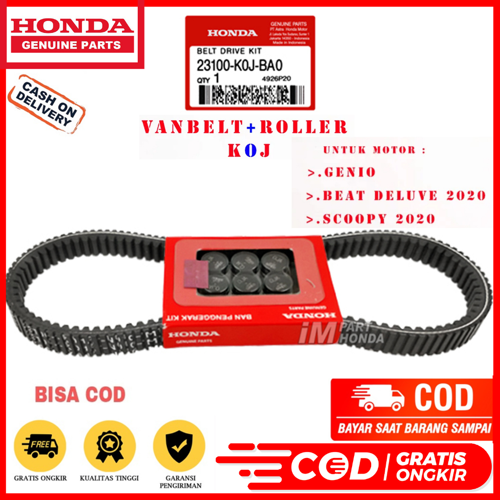 VANBELT VAN BELT V BELT ASSY GENIO BEAT Fi Deluxe NEW LED SCOOPY ESP BEAT STREET 2020 2021 KOJ K0J