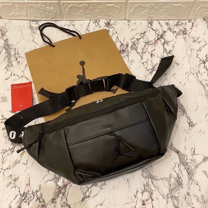 [BEST QUALITY] WAISTBAG AIR JORDAN 23 LEATHER WAISTBAG WINTER EDITION (LAST 2021) FULLTAG TAS JORDAN