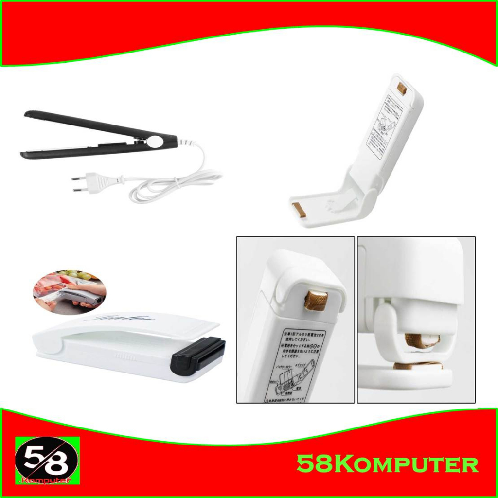 Perekat Plastik Mini Hand Heat Sealer Alat Press Plastik Pembungkus Makanan Snack Perekat Plastik Elektrik Mesin Penyegel Kantong Makanan Snack Mini Portable