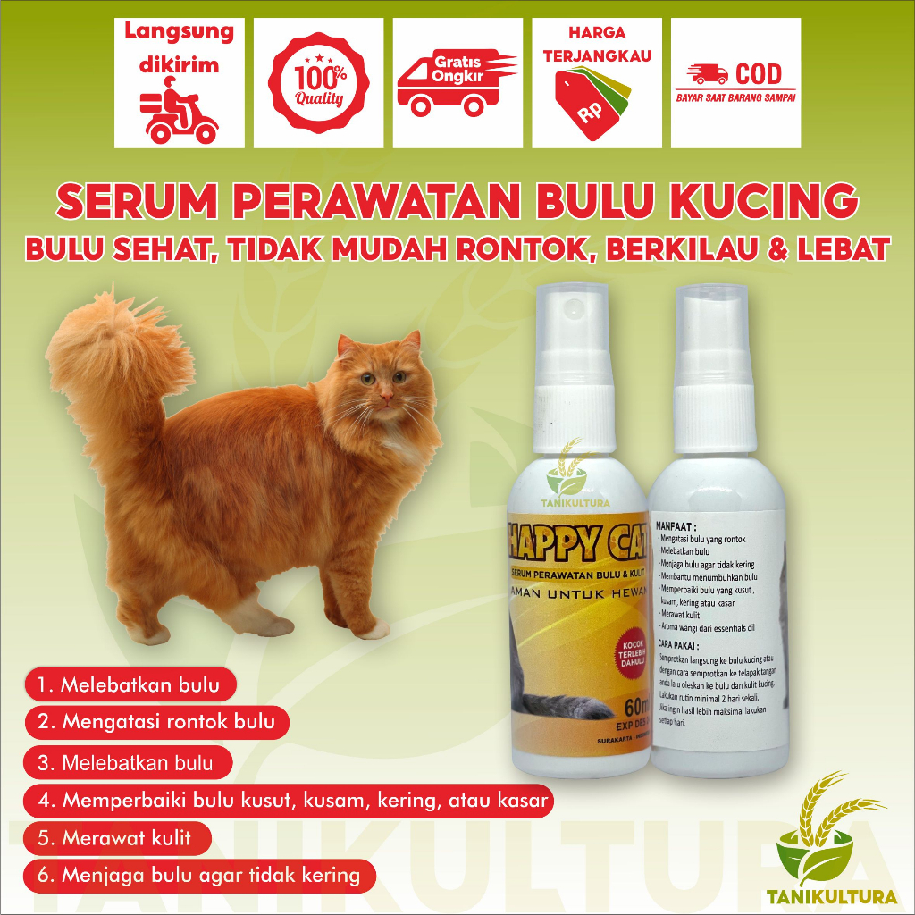 Vitamin Bulu Kucing Spray Obat Untuk Pelebat Bulu Kitten Mengatasi Bulu Rontok 60ml