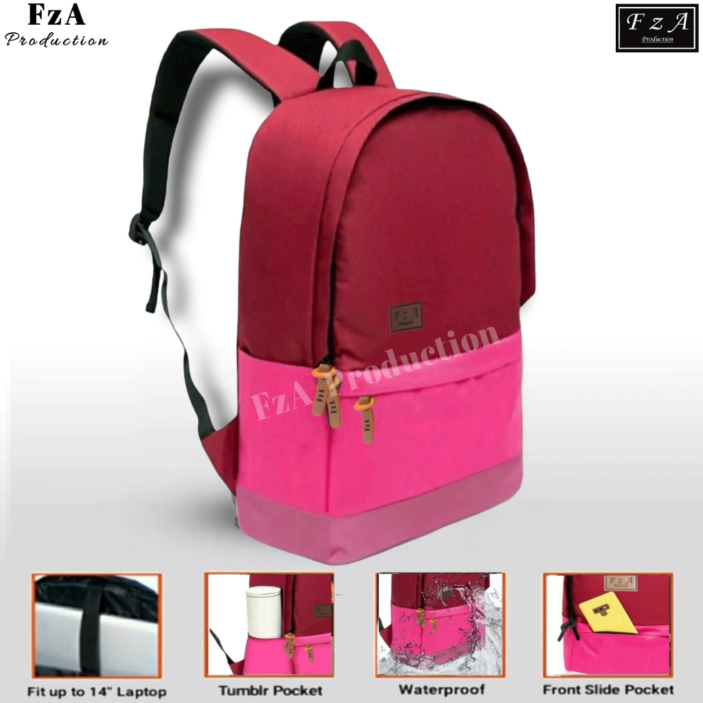 FzA Official - Tas Ransel Gendong Laptop Distro Sekolah Kuliah Pria Wanita Backpack Original Tas Punggung Laptop -  PNKSL