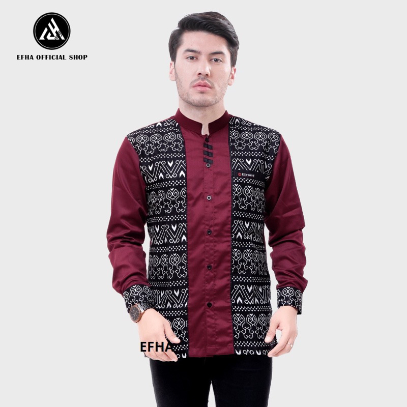 Baju Koko Pria muslim terbaru / Kemeja Muslim polos terlaris bestseller/kombinasi batik exclusive