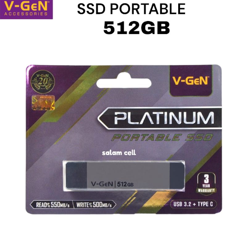SSD V-GeN Portable Solid State Drive PSSD Original Vgen Garansi Resmi