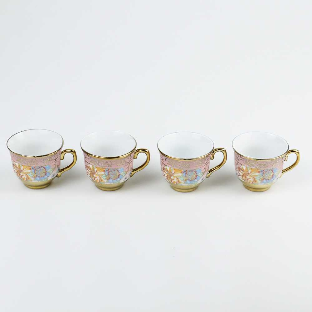 Cangkir Teko Keramik Jadul Aesthetic Set 4 Cups 1 Pot European Style