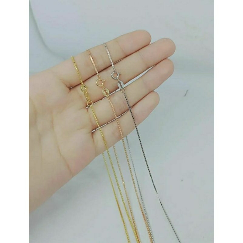 kalung rantai itali kaca+liontin tusuk bulat mata putih/perak asli silver 925 lapis emas/perhiasan fashion wanita terbaru