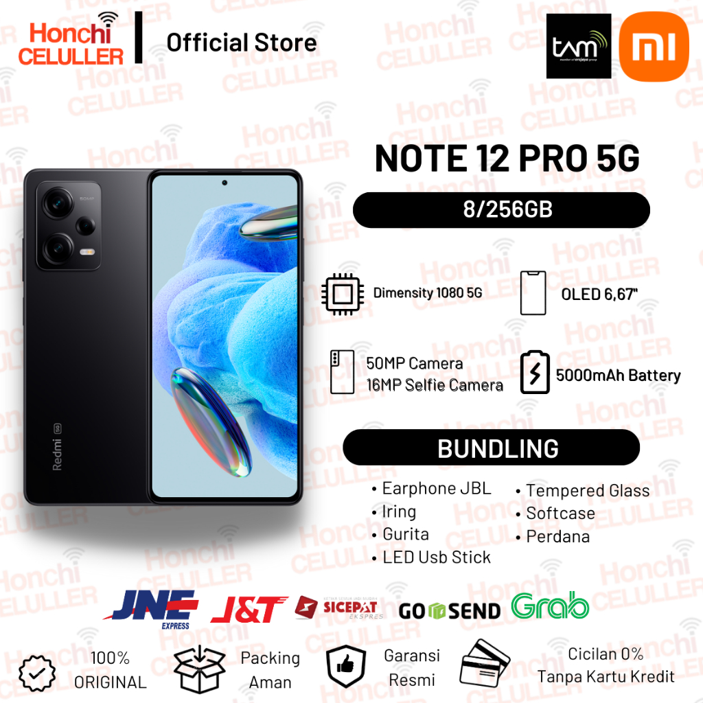 XIAOMI REDMI NOTE 12 PRO 5G 8/256 GB GARANSI RESMI XIAOMI INDONESIA TAM