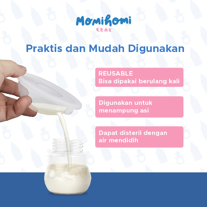 MOMI HOMI Breast Milk Collection Shell tempat / wadah penampung asi Saver Collector susu ASI Alternatif Breast Pad Penampung ASI Isi 2 Silikon Kantong Asi Dalaman Bra