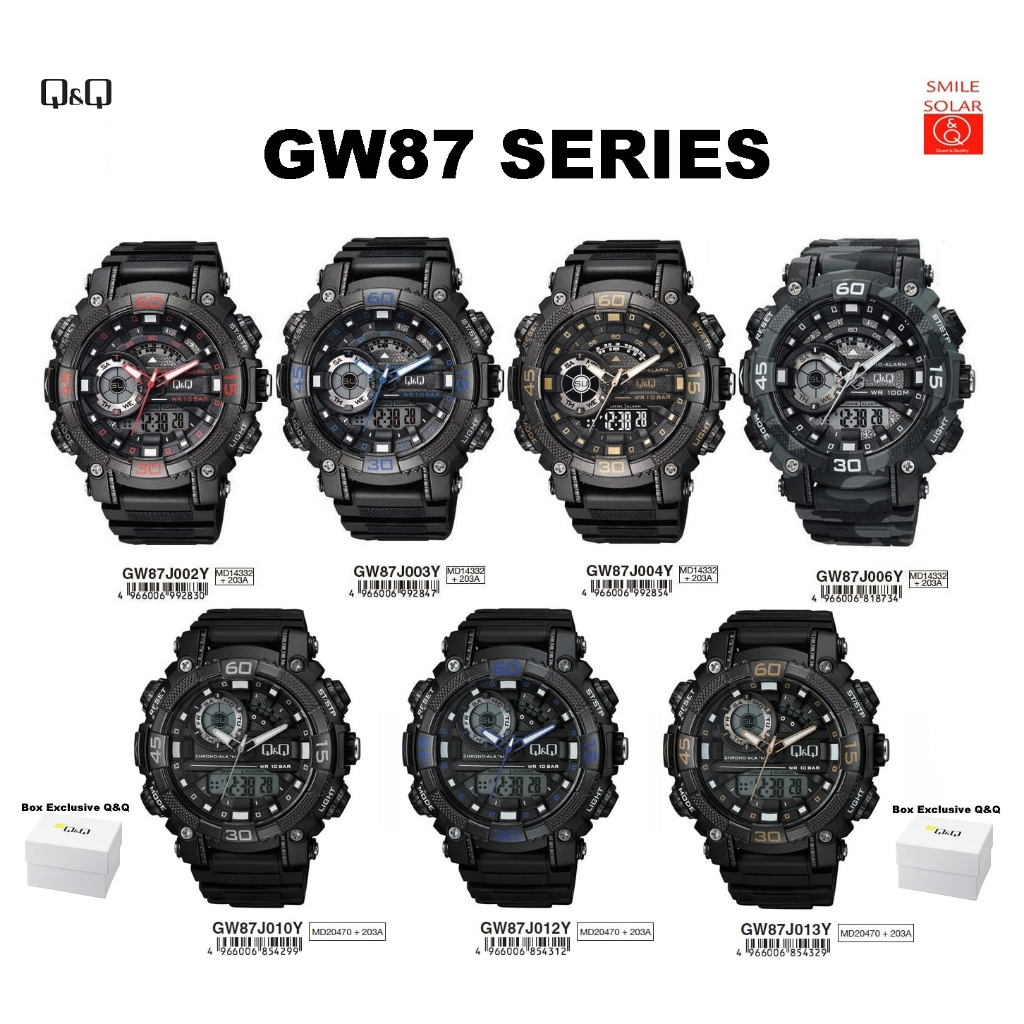 Jam Tangan Pria Casual Sporty Digital Double Time Pria Original Q&amp;Q QnQ QQ GW87 GW87J Series