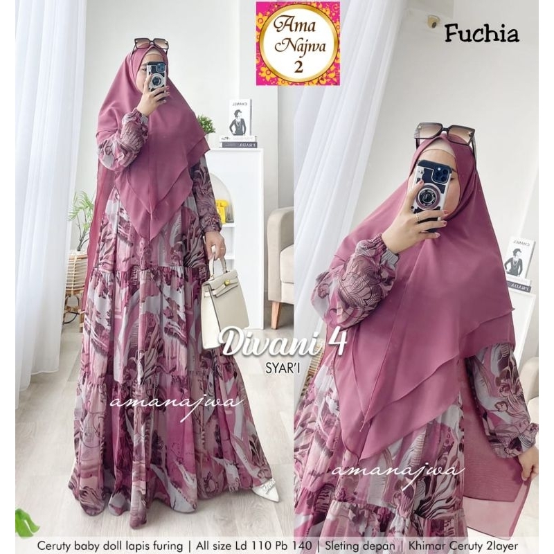 baju gamis lebaran gamis syar'i divani syar'i terbaru