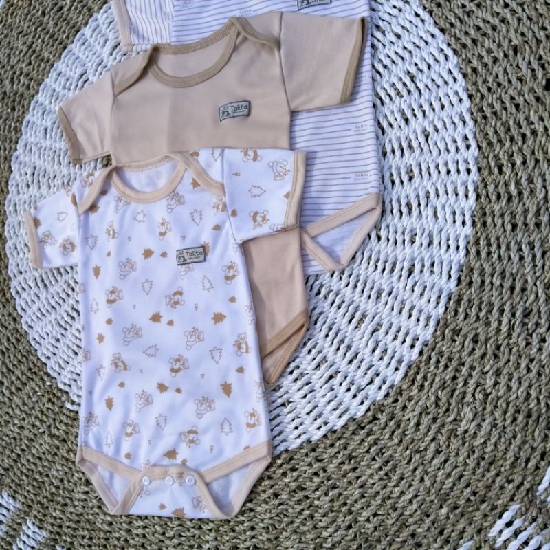 Jumper Bayi Newborn Jumpsuit Bayi Seri Warna Coklat Bodysuit Baby Talitababy