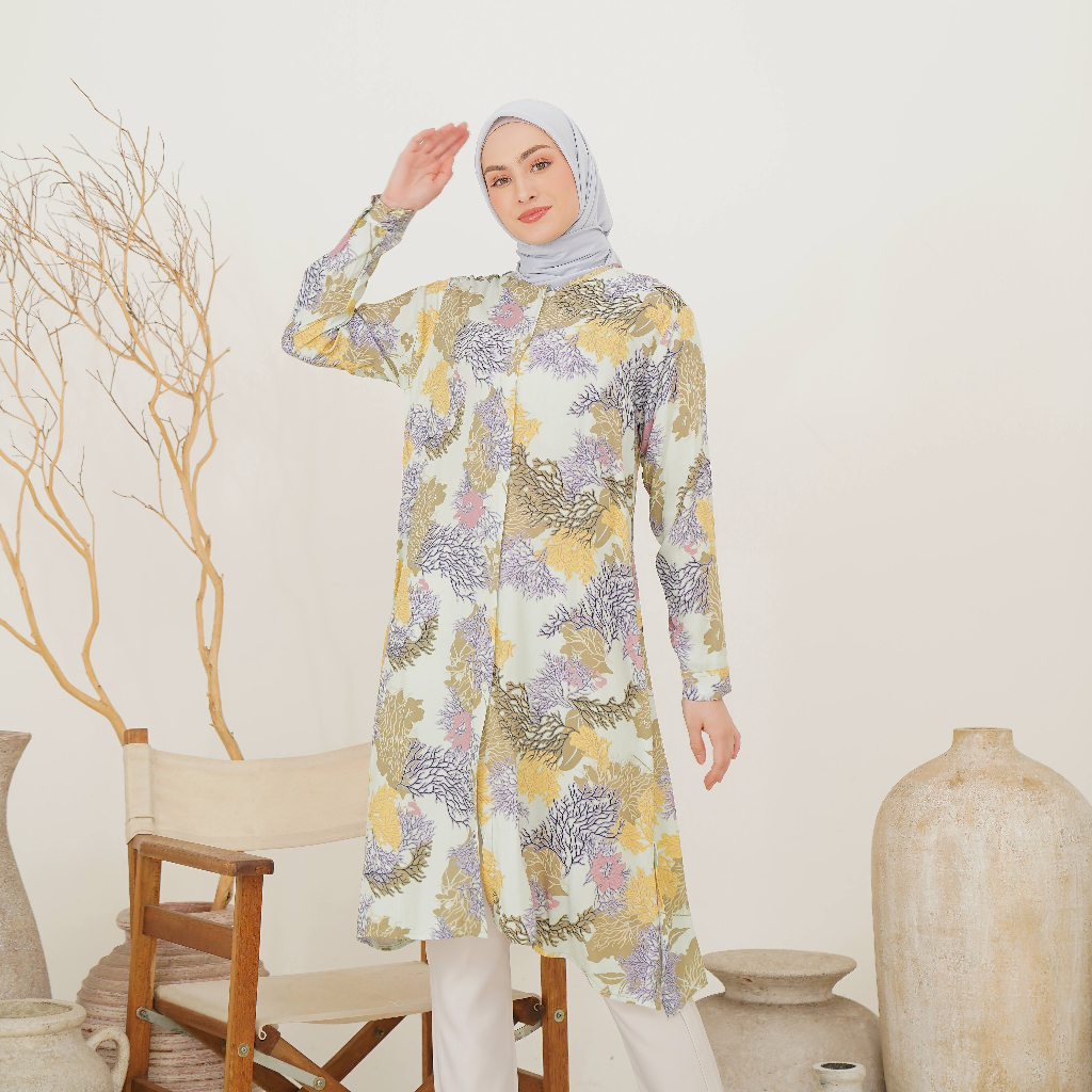 LONG TUNIK RAYON VISCOSE PREMIUM BUSUI/TUNIK RAYON MOTIF TERBARU SERI 1