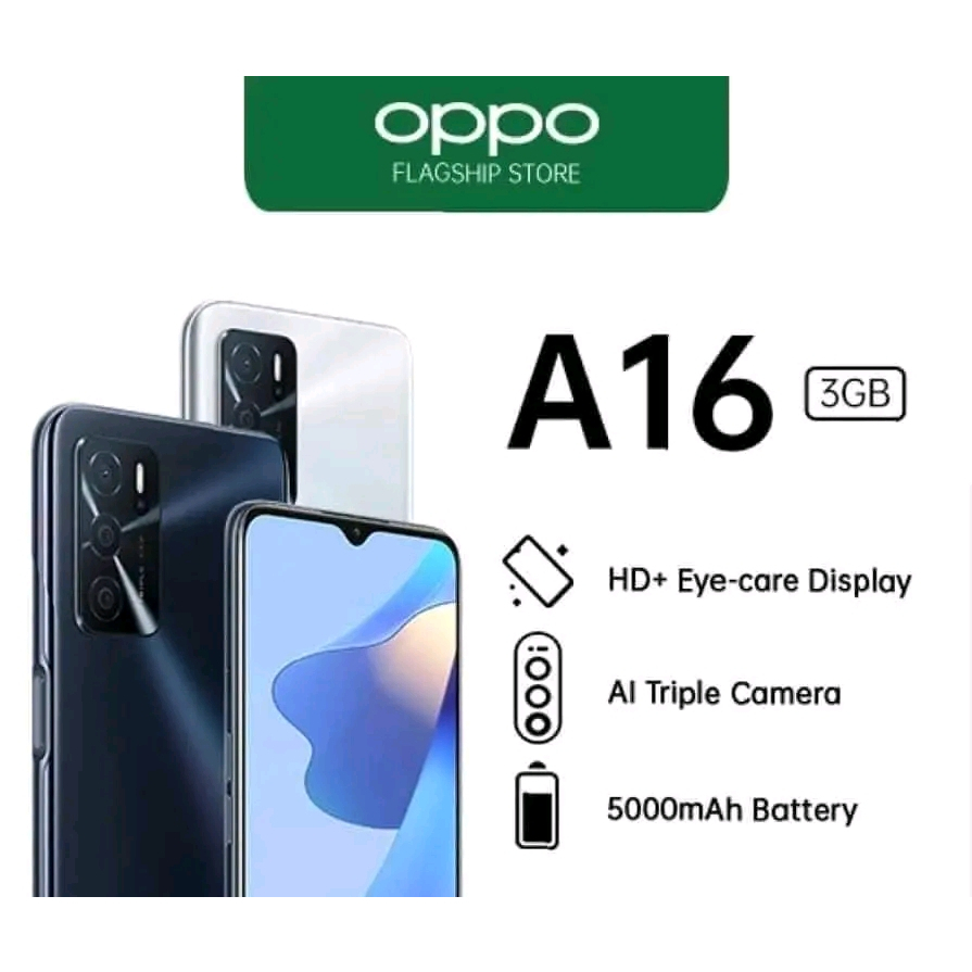 Oppo A16 Ram 4/64 nominus masih mulus fullshet second rasa baru garansi resmi indonesia