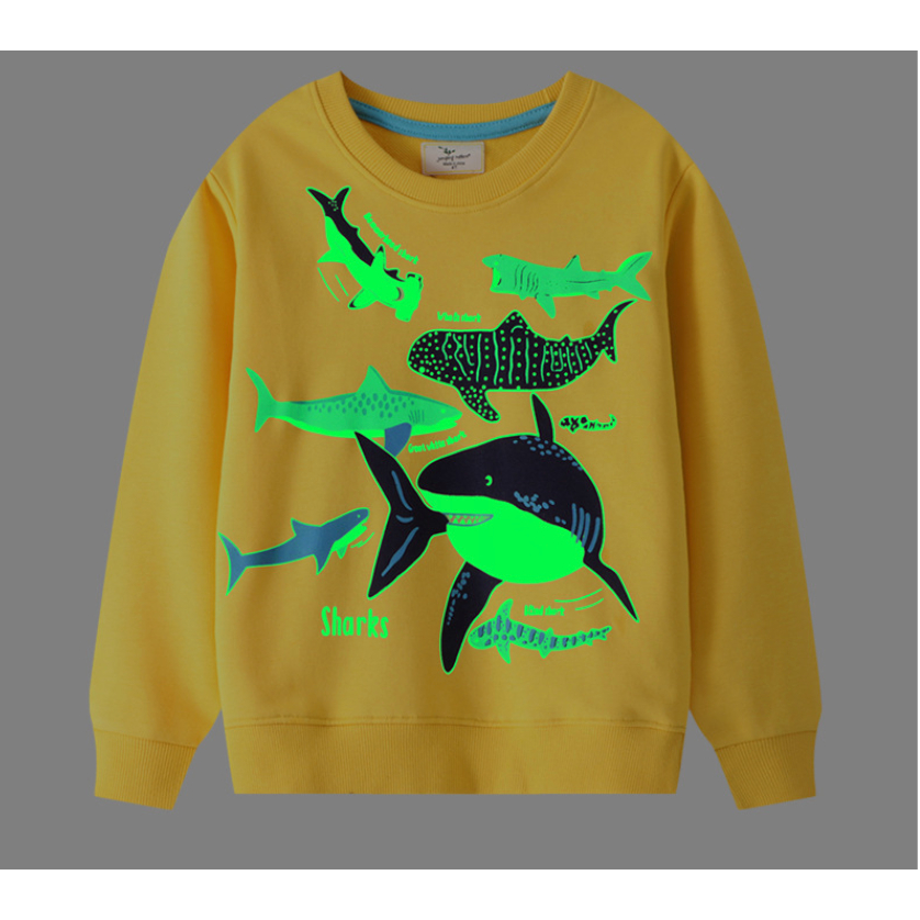 babyfit [3-8thn] sweater anak cowok lengan panjang katun glow in the dark ocean ydm-0404