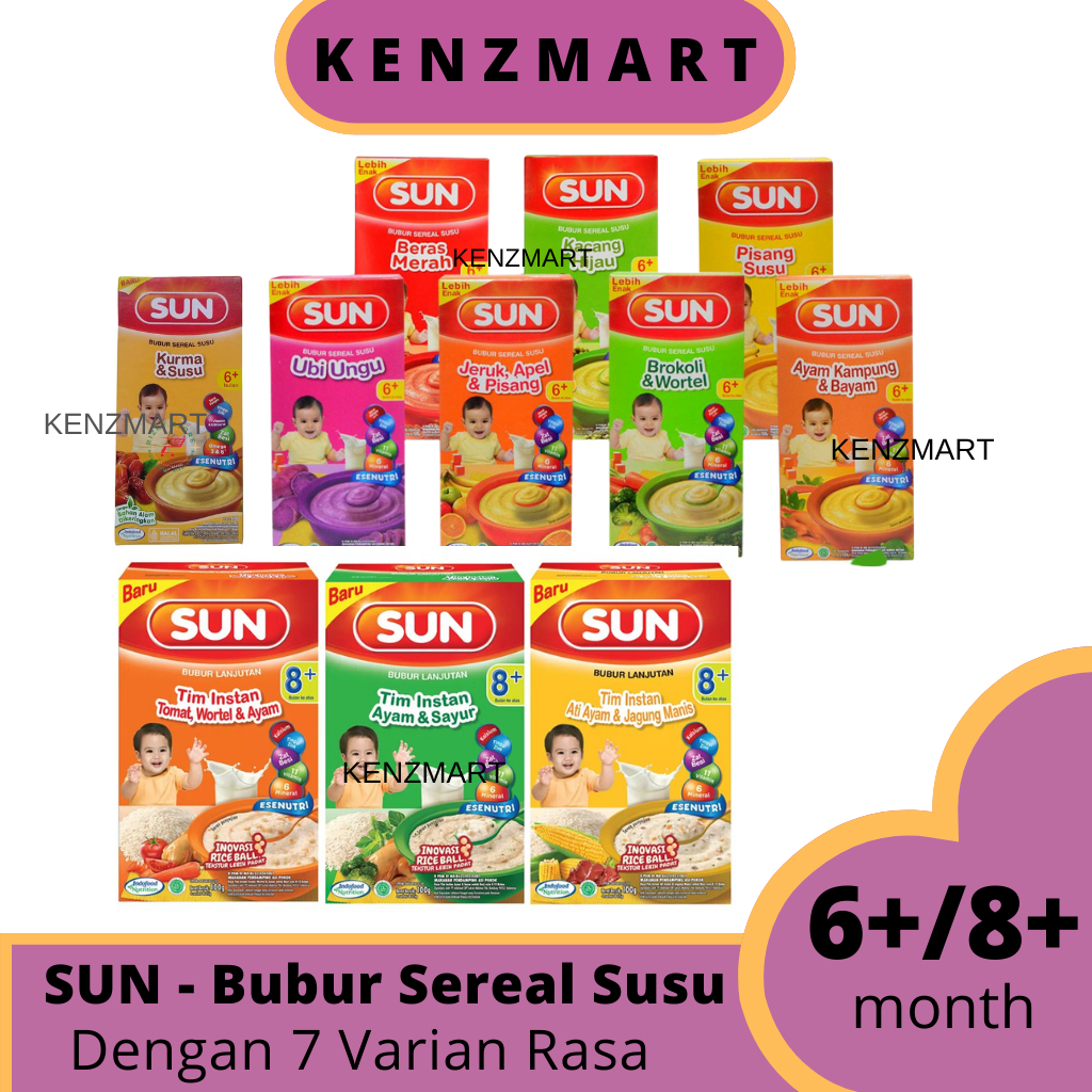 SUN - BUBUR BAYI 120 GRAM BOX &amp; EKONOMIS 6+ DAN 8+