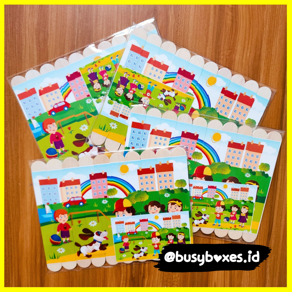 Busyboxes.id Mainan edukasi anak Puzzle popsicles 10 keping seri playground