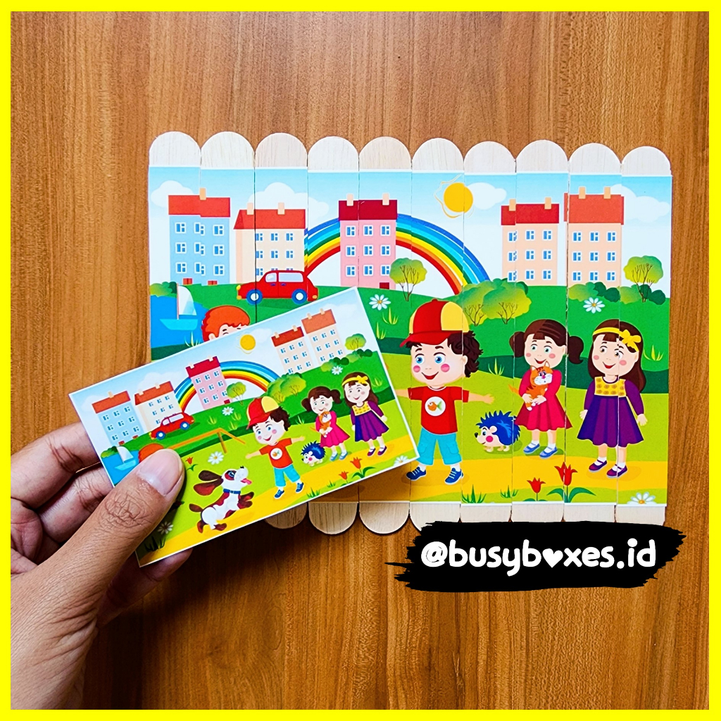 Busyboxes.id Mainan edukasi anak Puzzle popsicles 10 keping seri playground