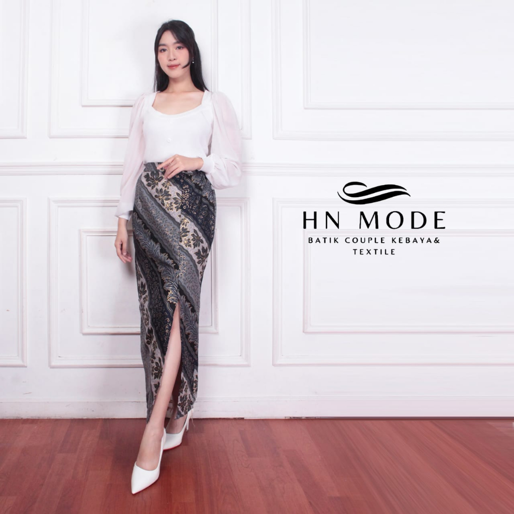 HN MODE - Rok span batik belah tengah / rok kebaya modern / rok batik modis