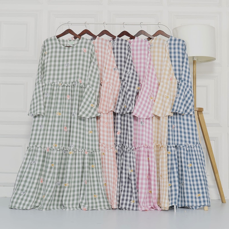 dress gamis crinkle Bordir Florida