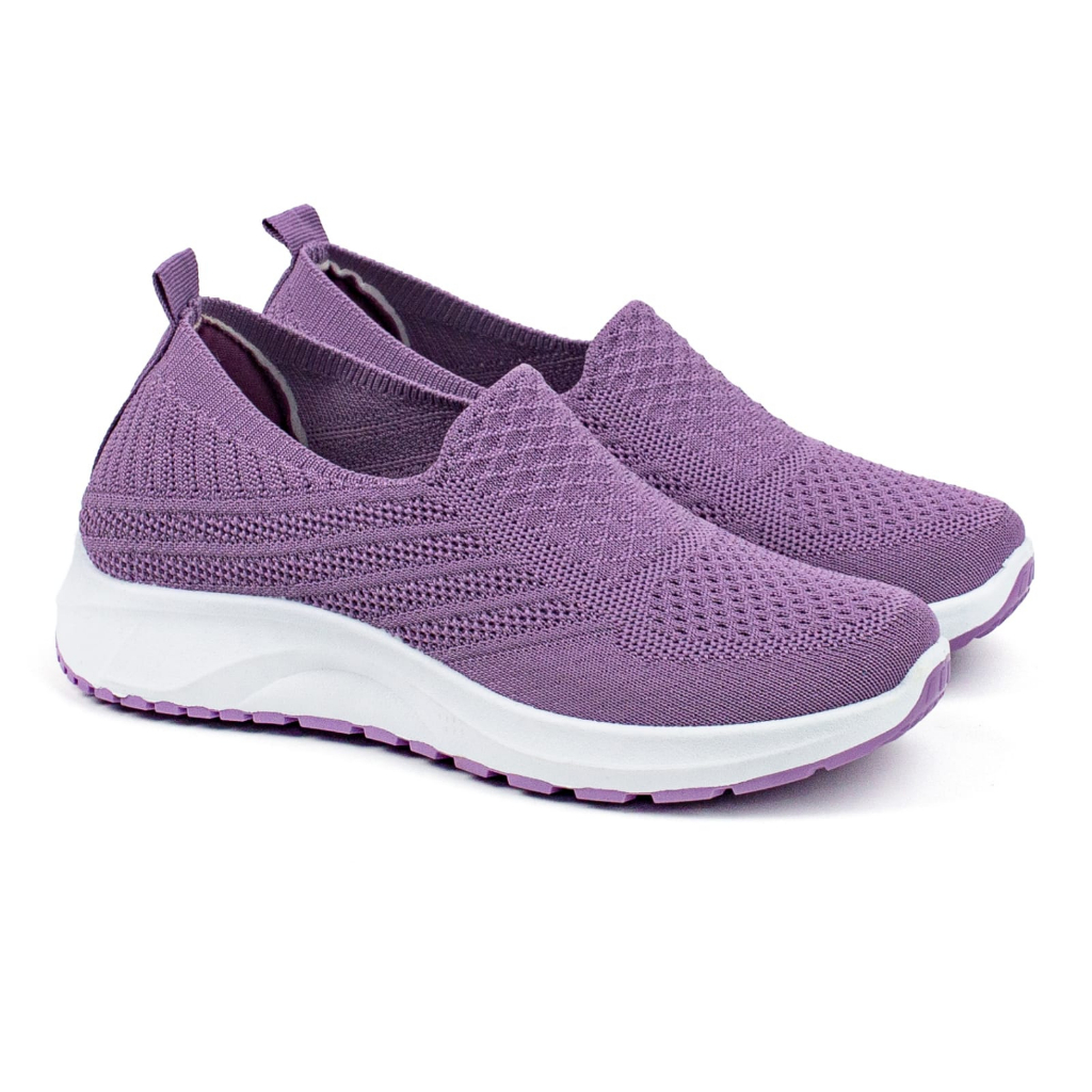 Sepatu Sneakers  Wanita Import Rajut Cewek Sport Shoes Kasual Fashion Wanita Model Terbaru 2023 Slip On K8141