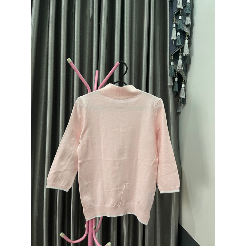 atasan rajut kasmir baby pink luxury 8 seconds
