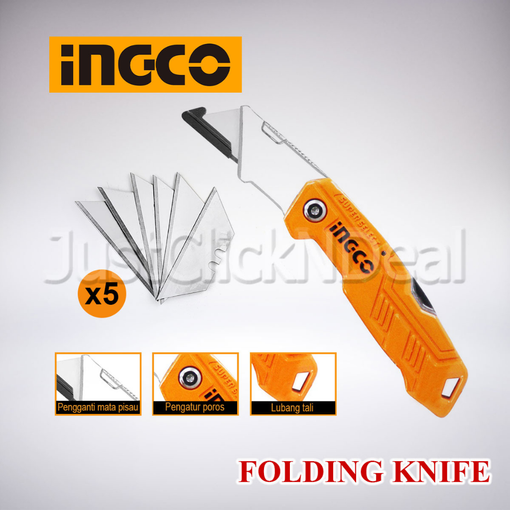 Ingco Pisau Cutter Lipat Potong Serbaguna Folding Knife