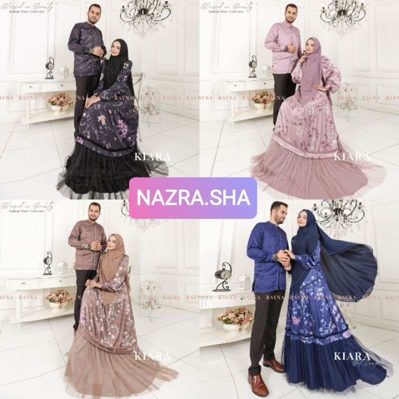 (9) RAYNA KIARA COUPLE Baju Koko Gamis Syari Couple/Sarimbit/Serimbit Ayah dan Ibu Kiara set By Rayn