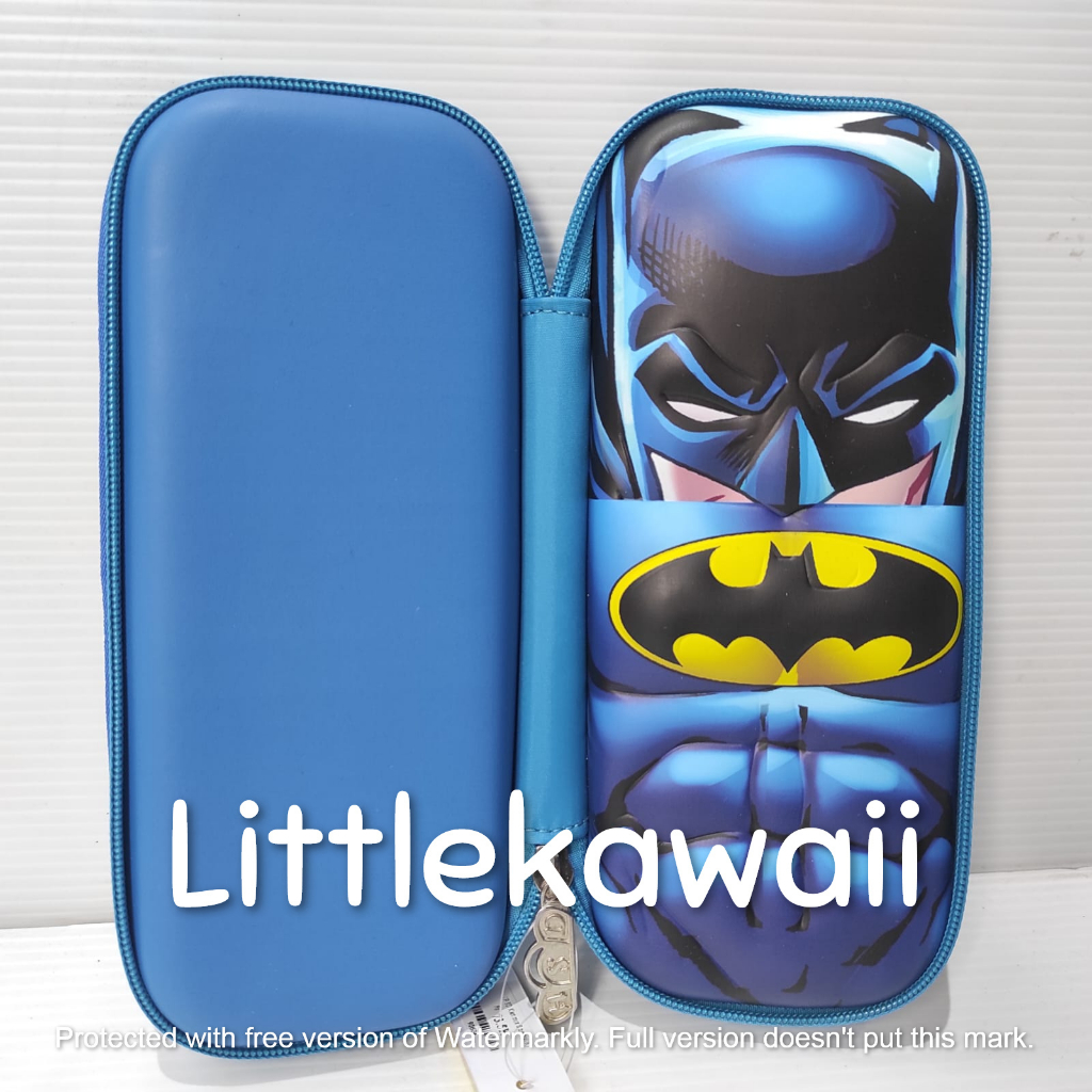 LK/Tempat Kotak Pensil Anak Sekolah Pencil Case Hardcase Timbul Superhero Batman Ironman Spiderman Dinosaurus Astronot Import