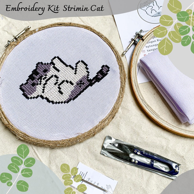 Embroidery Kit Strimin Cat - Paket Sulam Kristik