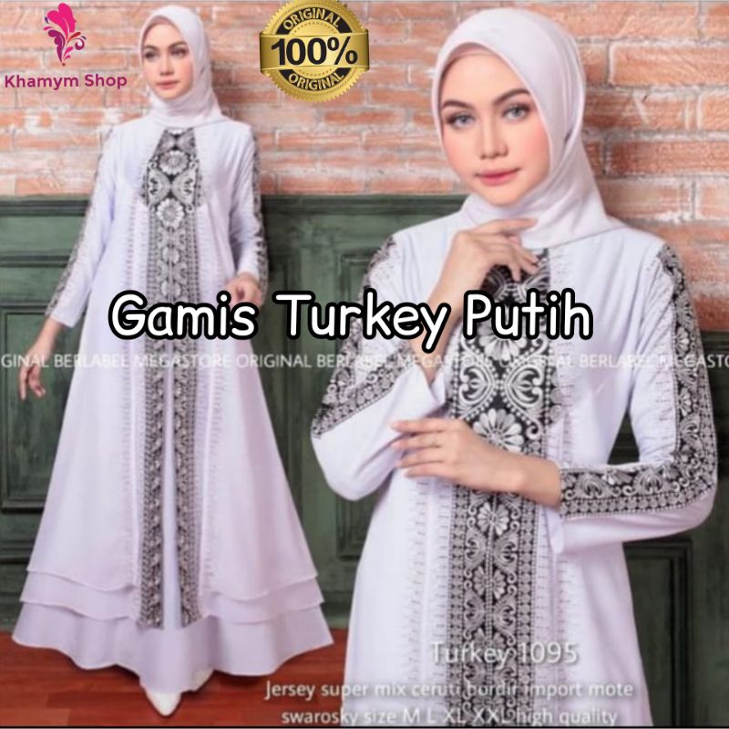 [Khamymshop] Gamis Putih Jumbo Mewah muat 80kg++ || Abaya Putih Cerah